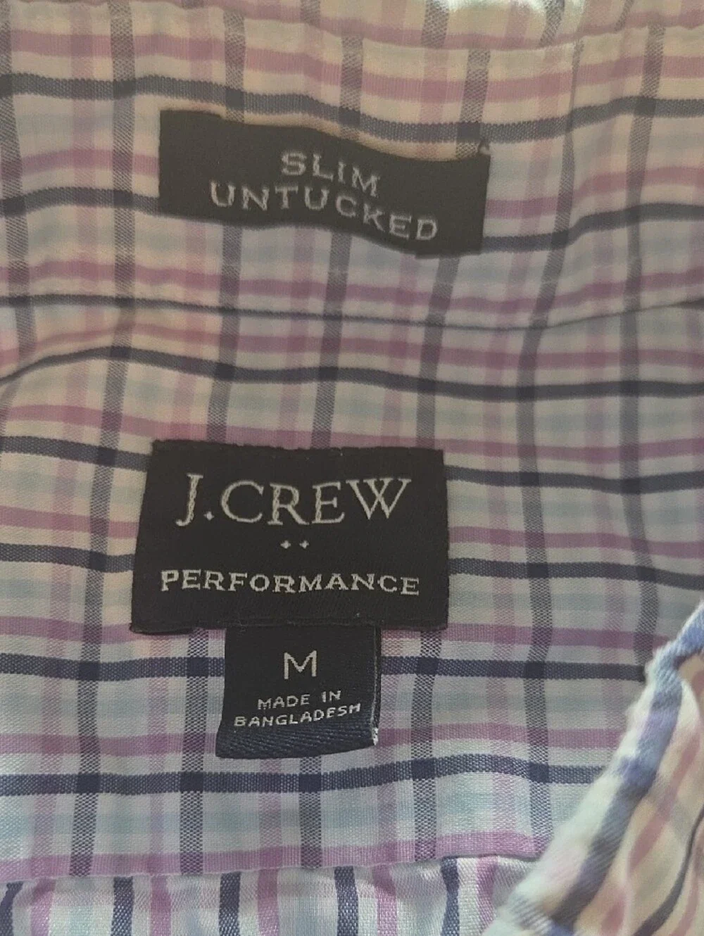 J. Crew Men’s Button-Down Plaid Shirt — White with Navy & Red